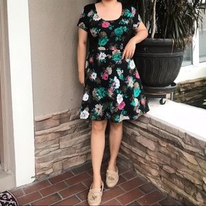ELLE Flare Floral Scuba Dress